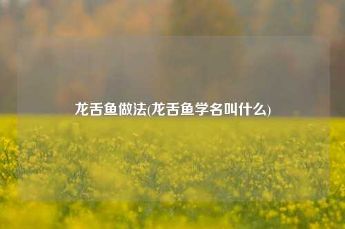 龙舌鱼做法(龙舌鱼学名叫什么)